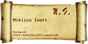 Miklics Ivett névjegykártya